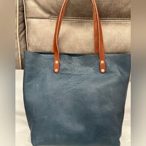 KMM & Co. Leather Blue Tote